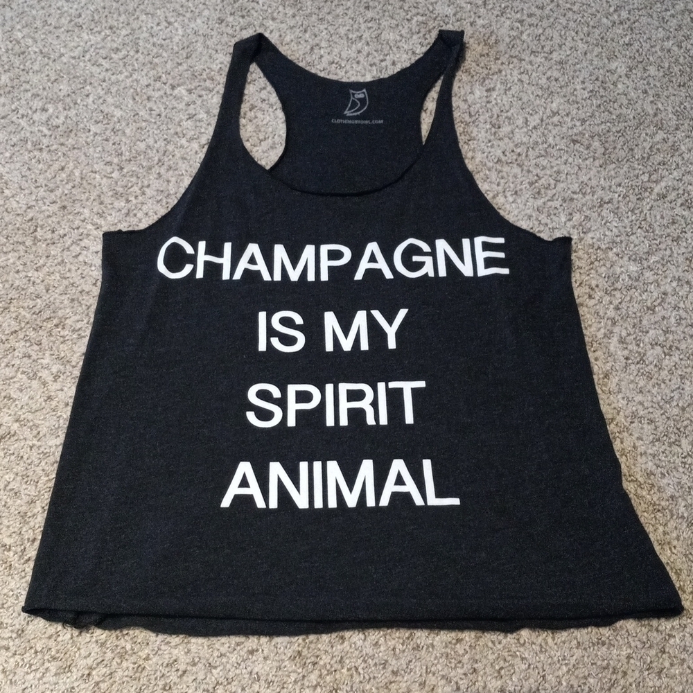 Clothing by OWL champagne spirit animal tank, large